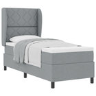 Box spring bed with mattress Light Grey 80 x 200 cm Fabric