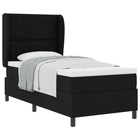 Box spring bed with mattress with headboard Black 100 x 200 cm Fabric