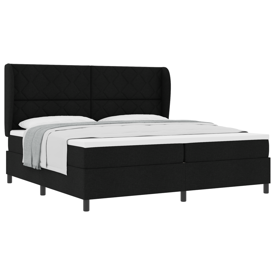 Boxspringbed met matras stof zwart 200x200 cm