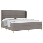 Box spring Bed with Mattress Dark Grey 90x190 cm Taupe Fabric