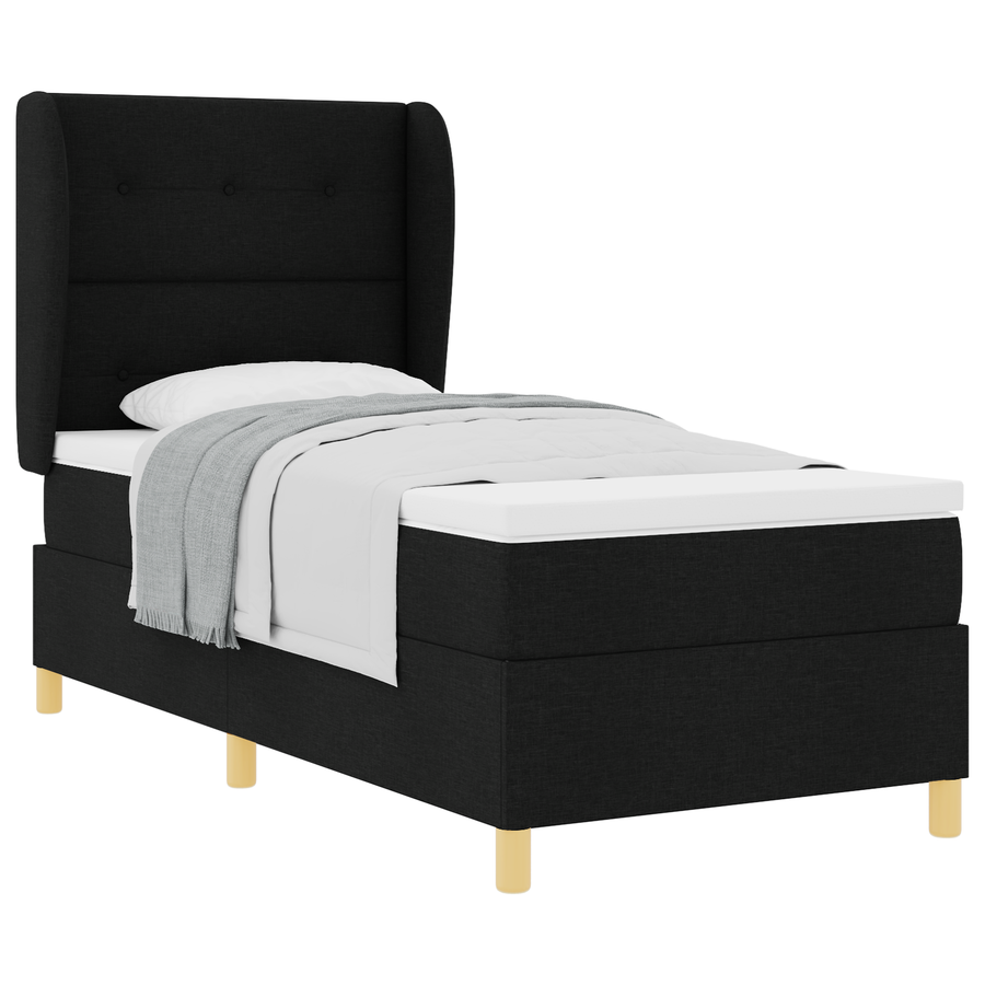 Boxspringbed met matras stof zwart 80x200 cm
