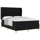 Box Spring Bed with Mattress Dark Grey 90x190 cm Black Fabric