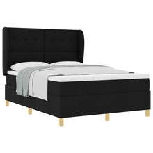 Boxspringbed met matras stof zwart 140x200 cm
