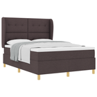 Box Spring Bed with Mattress Dark Grey 90x190 cm Dark Brown Fabric