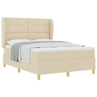 Box Spring Bed with Mattress Dark Grey 90x190 cm Cream Fabric
