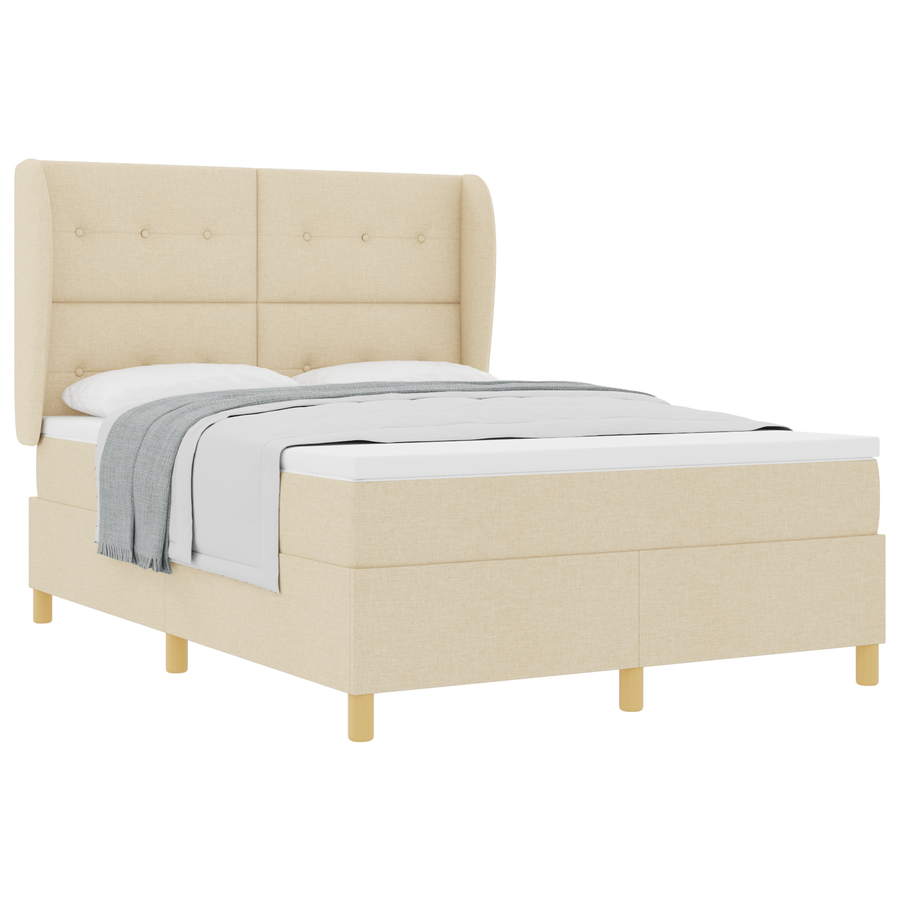 Boxspringbed met matras stof crèmekleurig 160x200 cm