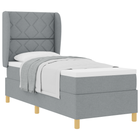 Box spring bed with Mattress Dark Grey 90x190 cm Light Grey Fabric
