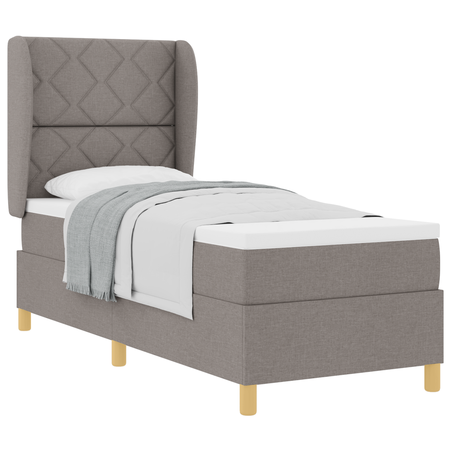Boxspringbed met matras stof taupe 80x200 cm