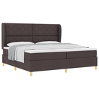 Box Spring Bed with Mattress Dark Grey 90x190 cm Dark Brown Fabric