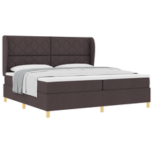 Boxspringbed met matras stof donkerbruin 200x200 cm