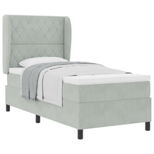 Boxspringbed met matras fluweel lichtgrijs 100x200 cm