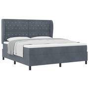 Box spring bed with mattress Dark grey 200 x 180 cm Polyester