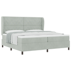 Box spring bed with mattress Light Grey 200 x 200 cm Polyester