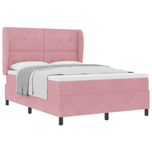 Boxspringbed met matras fluweel roze 140x190 cm