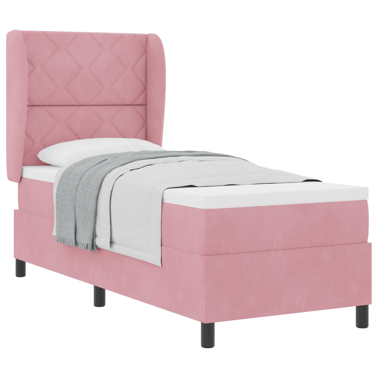 Boxspring Bed met Matras Roze 80x200 cm Fluweel