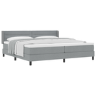 Box spring bed with mattress Light Grey 200 x 200 cm Polyester