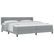 Box spring bed with mattress Light Grey 200 x 200 cm Polyester