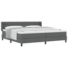 Boxspringbed 200x200 cm donkergrijs polyester