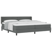 Box spring bed with mattress Dark grey 200 x 200 cm Polyester