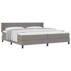 Box spring bed with mattress Taupe 200 x 200 cm Polyester