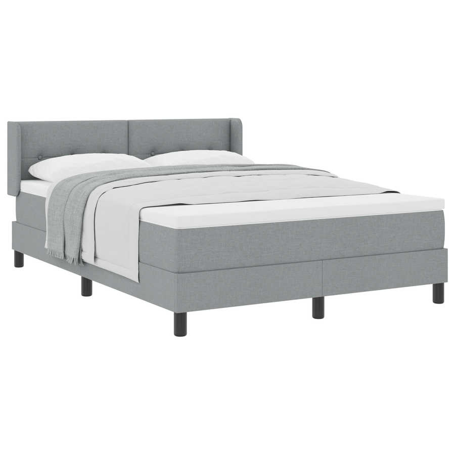 Boxspringbed met matras stof lichtgrijs 140x190 cm