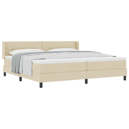 Boxspringbed met matras stof crèmekleurig 200x200 cm