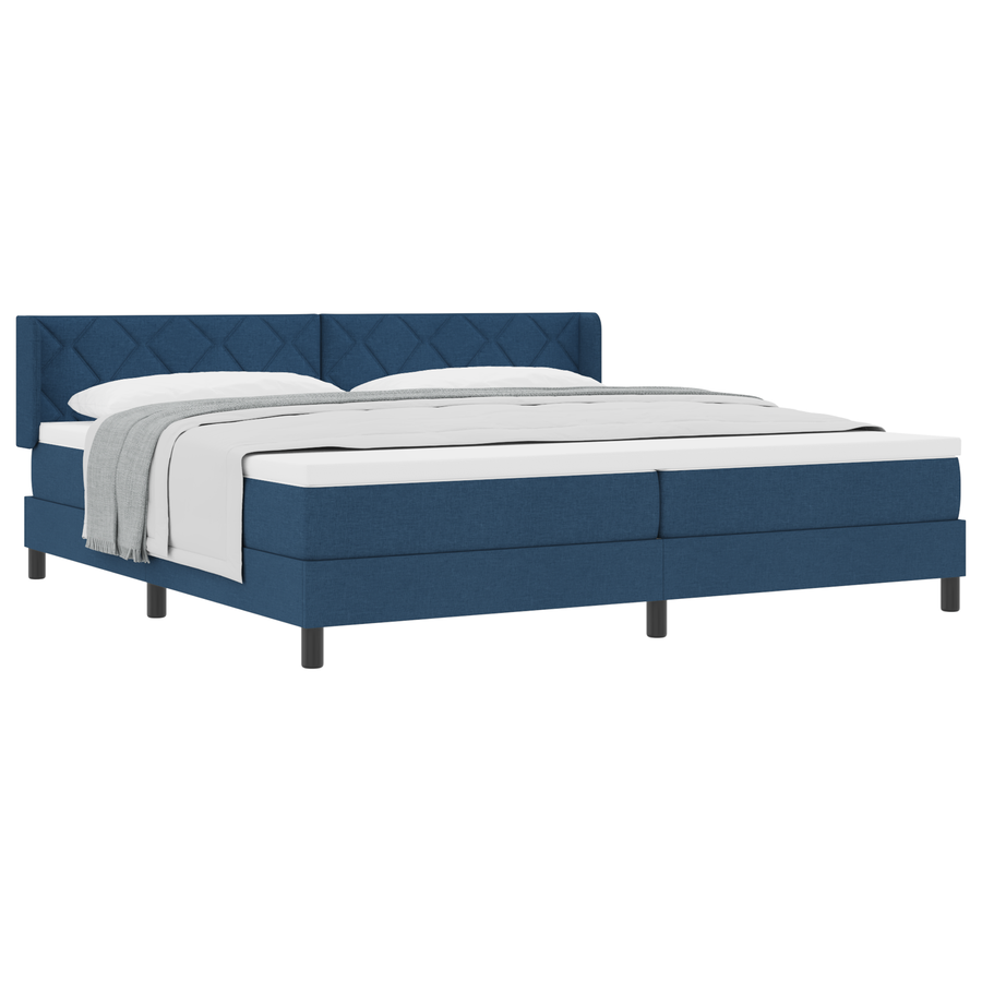 Boxspringbed met matras stof blauw 200x200 cm
