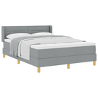 Box spring bed with mattress Light Grey 200 x 140 cm Polyester