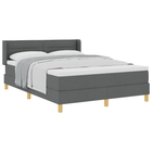 Box spring bed with mattress Dark gray 200 x 140 cm Polyester