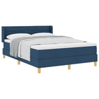 Box spring bed with mattress Blue 200 x 140 cm Polyester