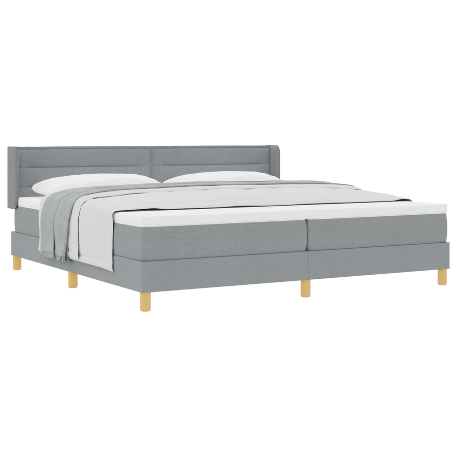Boxspringbed met matras stof lichtgrijs 200x200 cm