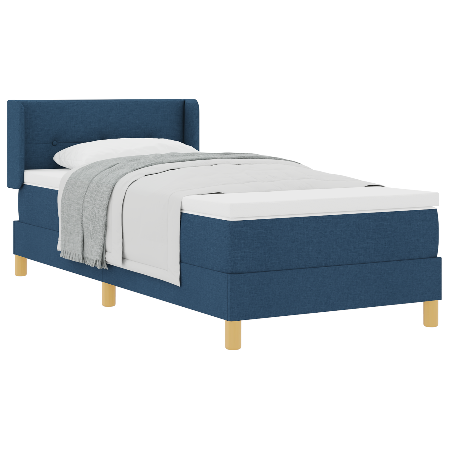 Boxspringbed met matras stof blauw 80x200 cm