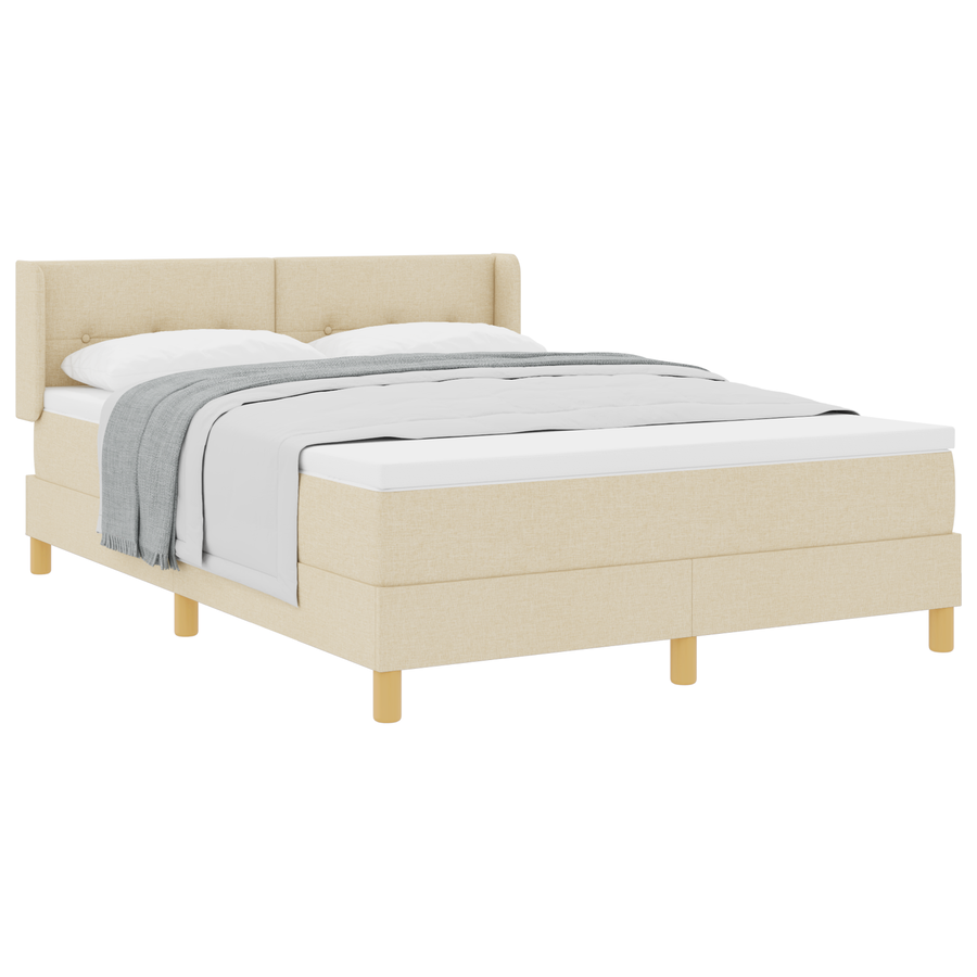 Boxspringbed met matras stof crèmekleurig 160x200 cm