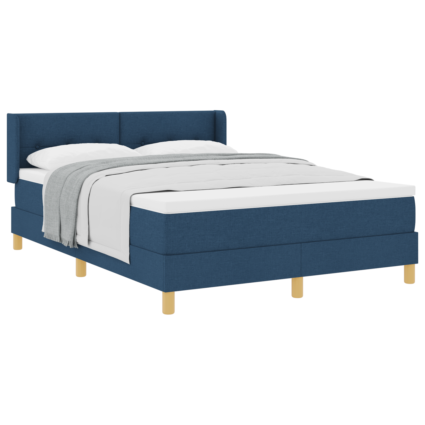 Blauw Stoffen Boxspring Bed met Matras 160x200 cm
