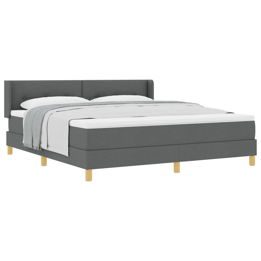 Boxspringbed met matras stof donkergrijs 180x200 cm