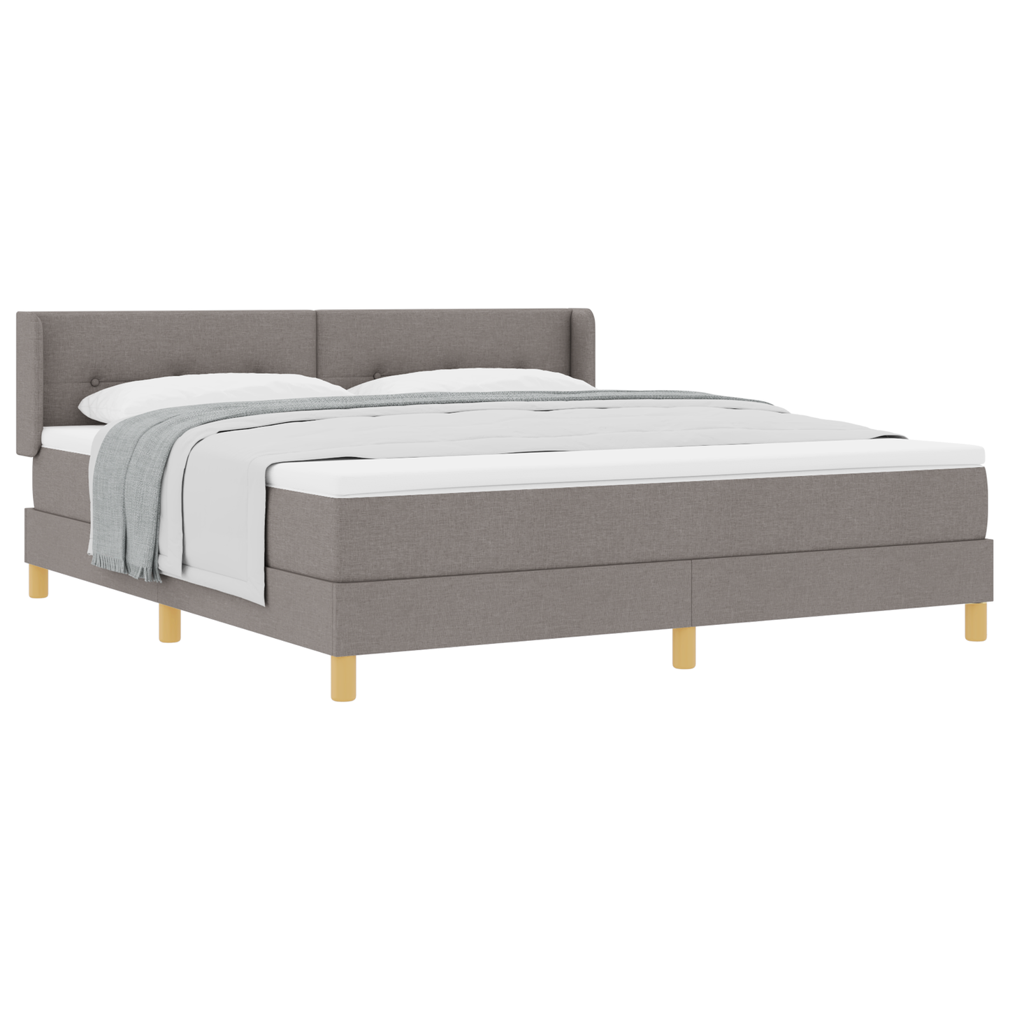 Boxspringbed met matras stof taupe 180x200 cm