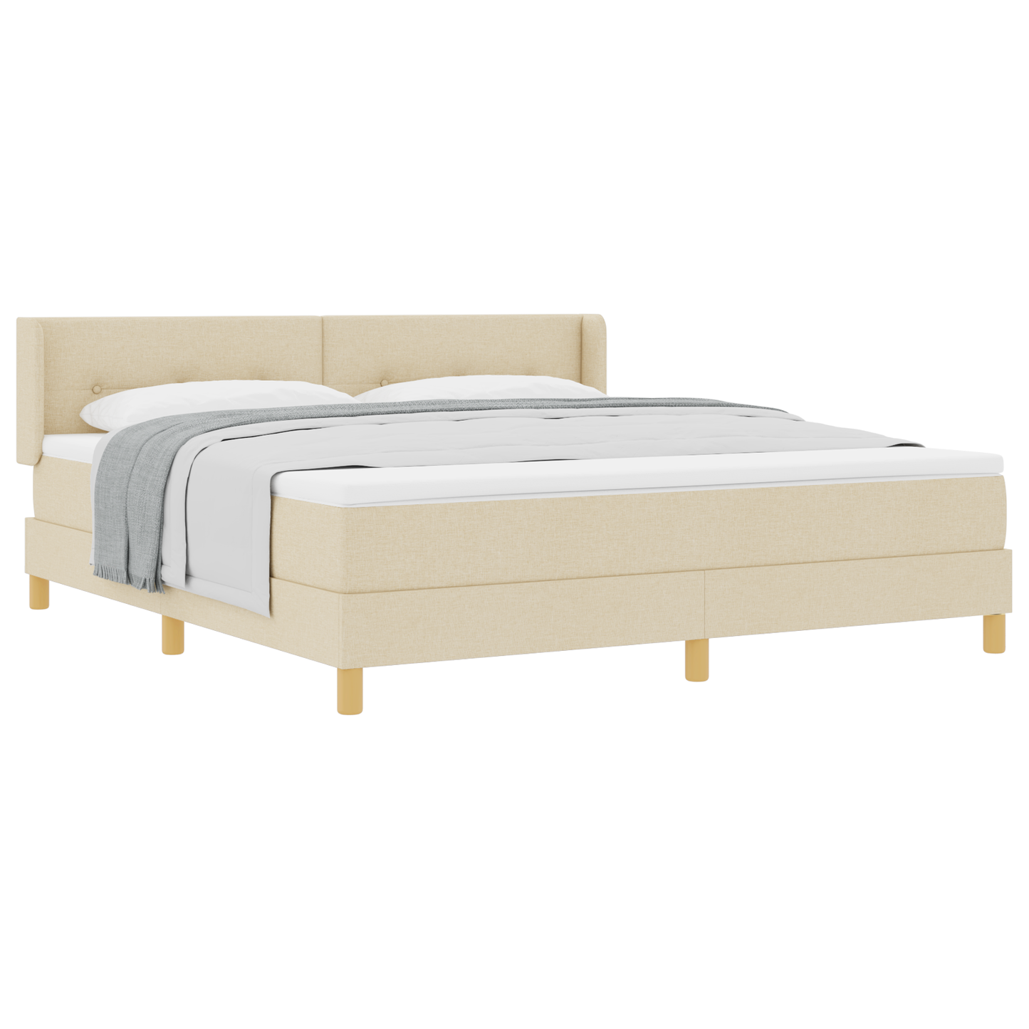Boxspringbed met matras stof crèmekleurig 180x200 cm
