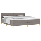 Box spring bed with mattress Taupe 200 x 200 cm Polyester
