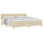 Box spring bed with mattress Cream 200 x 200 cm Polyester
