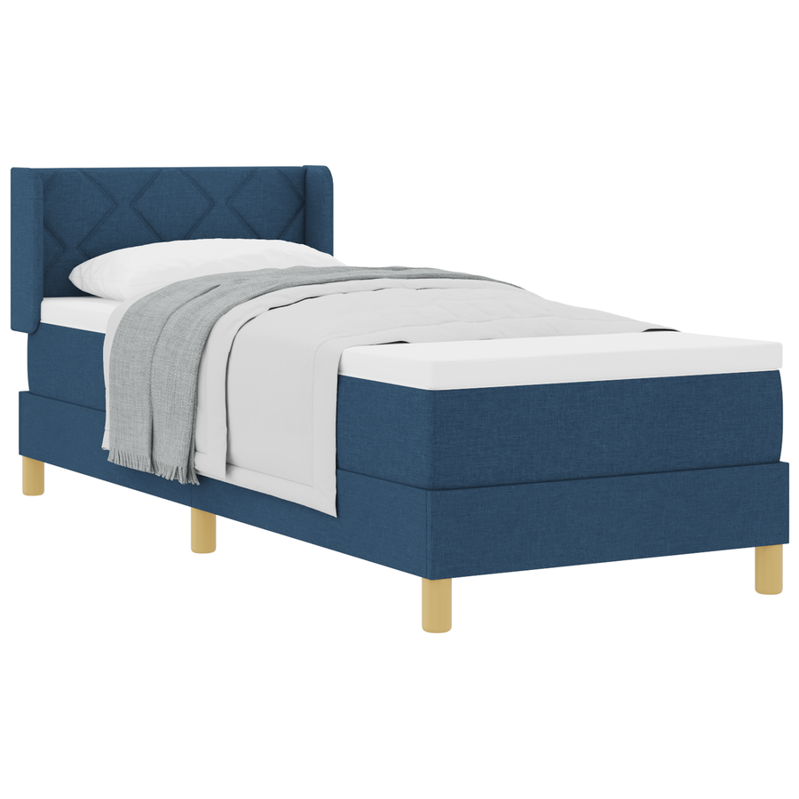 Boxspringbed met matras stof blauw 80x200 cm