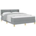 Box Spring Bed with Mattress Light Grey 160 x 200 cm Fabric