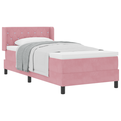 Boxspringbed met matras fluweel roze 100x200 cm
