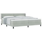 Box spring bed with mattress Light Grey 200 x 200 cm Polyester