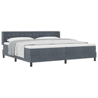 Box spring bed with mattress Dark grey 200 x 200 cm Polyester