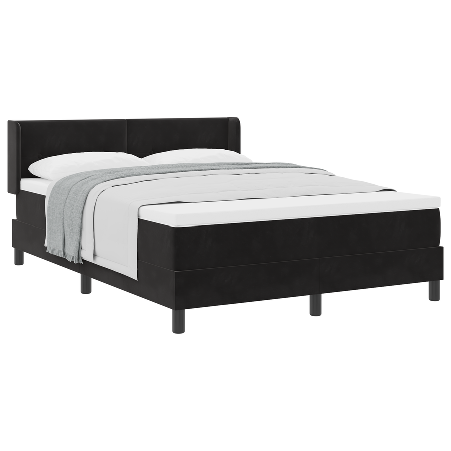 Boxspringbed met matras fluweel zwart 160x200 cm