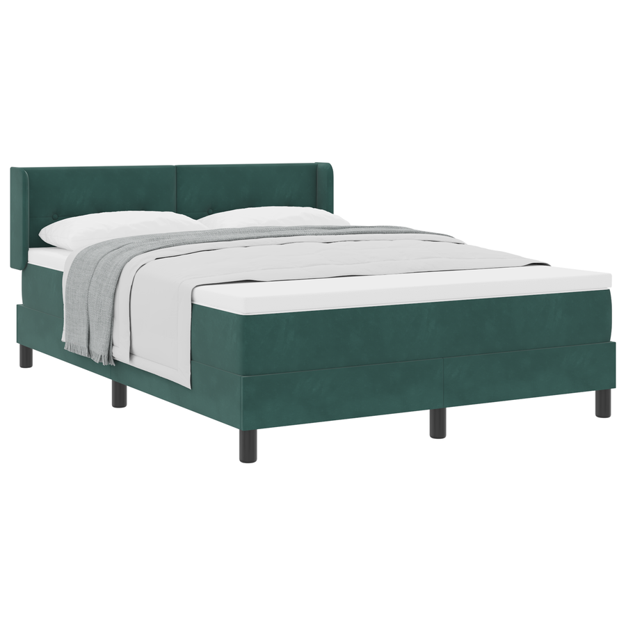 Boxspringbed met matras fluweel donkergroen 160x200 cm