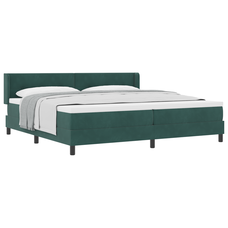 Boxspringbed met matras fluweel donkergroen 200x200 cm