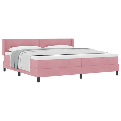 Boxspringbed met matras fluweel roze 200x200 cm