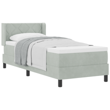 Boxspringbed met matras fluweel lichtgrijs 80x200 cm