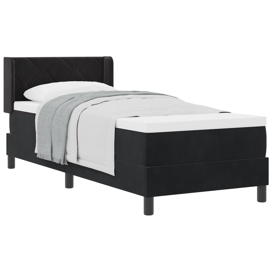 Boxspringbed met matras fluweel zwart 80x200 cm